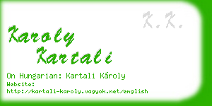 karoly kartali business card