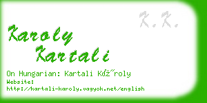 karoly kartali business card